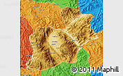 Physical Map of Keng Tung, political outside