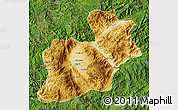 Physical Map of Keng Tung, satellite outside