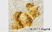 Physical Map of Keng Tung, shaded relief outside