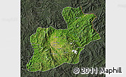 Satellite Map of Keng Tung, darken, semi-desaturated