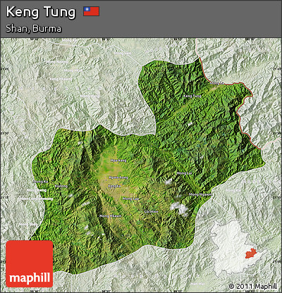 Satellite Map of Keng Tung, lighten