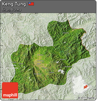 Satellite Map of Keng Tung, lighten