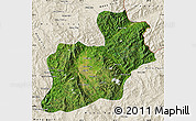 Satellite Map of Keng Tung, shaded relief outside