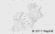 Silver Style Map of Keng Tung, single color outside