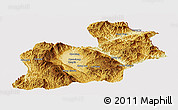 Physical Panoramic Map of Keng Tung, cropped outside