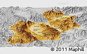 Physical Panoramic Map of Keng Tung, lighten, desaturated