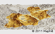 Physical Panoramic Map of Keng Tung, lighten, semi-desaturated