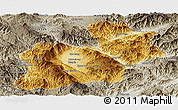 Physical Panoramic Map of Keng Tung, semi-desaturated