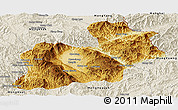 Physical Panoramic Map of Keng Tung, shaded relief outside