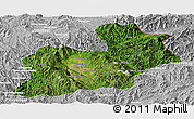 Satellite Panoramic Map of Keng Tung, lighten, desaturated