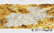 Shaded Relief Panoramic Map of Keng Tung, physical outside