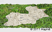 Shaded Relief Panoramic Map of Keng Tung, satellite outside