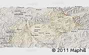 Shaded Relief Panoramic Map of Keng Tung, semi-desaturated