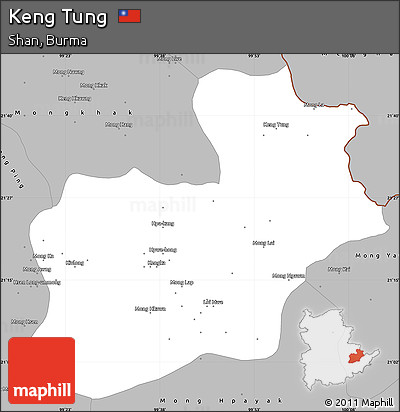 Gray Simple Map of Keng Tung