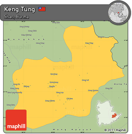 Savanna Style Simple Map of Keng Tung