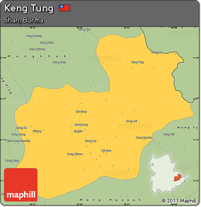 Savanna Style Simple Map of Keng Tung