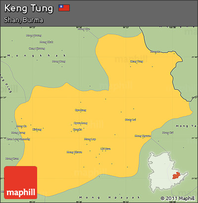 Savanna Style Simple Map of Keng Tung
