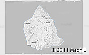Gray 3D Map of Kunhing, single color outside