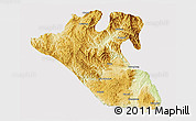 Physical 3D Map of Kyaukme, cropped outside