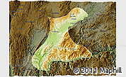 Physical 3D Map of Langkho, darken
