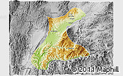 Physical 3D Map of Langkho, desaturated