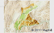 Physical 3D Map of Langkho, lighten