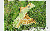 Physical 3D Map of Langkho, satellite outside