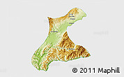 Physical 3D Map of Langkho, single color outside