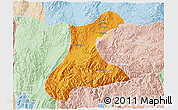 Political 3D Map of Langkho, lighten