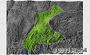 Satellite 3D Map of Langkho, desaturated