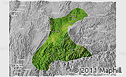 Satellite 3D Map of Langkho, lighten, desaturated