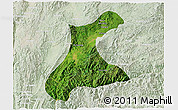 Satellite 3D Map of Langkho, lighten