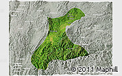 Satellite 3D Map of Langkho, lighten, semi-desaturated