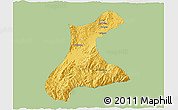 Savanna Style 3D Map of Langkho, single color outside