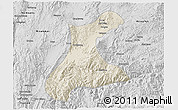 Shaded Relief 3D Map of Langkho, desaturated