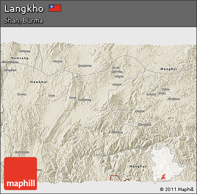 Shaded Relief 3D Map of Langkho