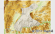 Shaded Relief 3D Map of Langkho, physical outside