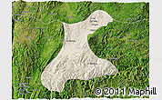 Shaded Relief 3D Map of Langkho, satellite outside