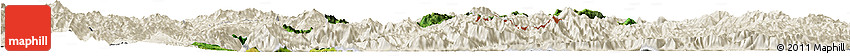 Satellite Horizon Map of Langkho, shaded relief outside