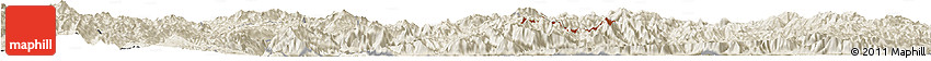 Shaded Relief Horizon Map of Langkho