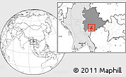 Blank Location Map of Langkho, highlighted country, highlighted parent region