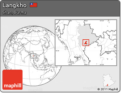 Blank Location Map of Langkho, highlighted parent region