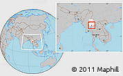 Gray Location Map of Langkho, highlighted parent region, within the entire country