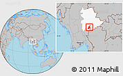 Gray Location Map of Langkho, highlighted parent region