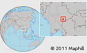 Gray Location Map of Langkho