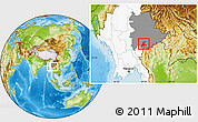 Physical Location Map of Langkho, highlighted country, highlighted parent region