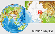 Physical Location Map of Langkho, highlighted country