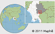 Savanna Style Location Map of Langkho, highlighted country, highlighted parent region