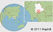 Savanna Style Location Map of Langkho, highlighted parent region