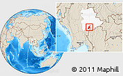 Shaded Relief Location Map of Langkho, highlighted parent region
